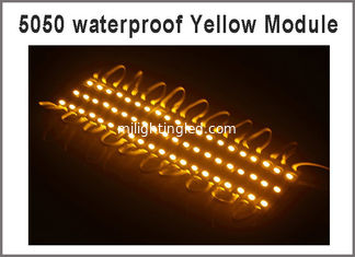 CHINA Super helles wasserdichtes 20pcs/lot SMD 5050 die gelbe Farbe von IP65 3 LED-Modulen führte Lampen DC12V für Anschlagtafel fournisseur