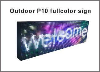 CHINA Die programmierbaren farbenreichen geführten Anzeigen des Zeichens P10 RGB im Freien im Freien, die für Mitteilungswerbung benutzt wurden, führten Schirmbrett fournisseur