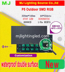 CHINA Neue Produkte im Freien wasserdichte doppelte Oberfläche 320*160MM, P5 RGB LED Moduls Pixel 64*32 1/8 Bildschirm des Scans LED fournisseur