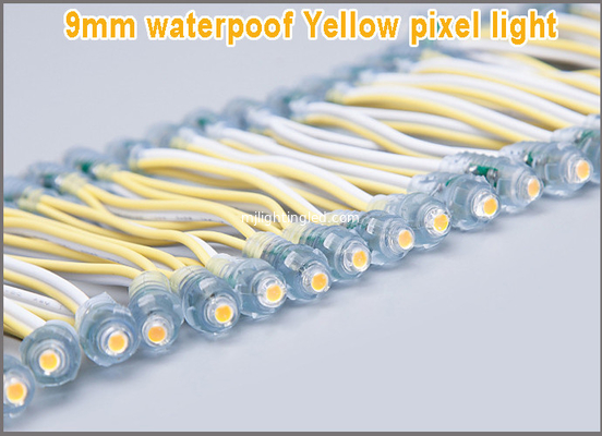 9mm LED gelbe Beleuchtungen wasserdichten der Werbeschilder IP68 der Modul-Licht-Pixel-Birnen-5V 12V fournisseur