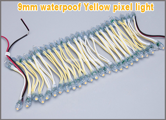 9mm LED gelbe Beleuchtungen wasserdichten der Werbeschilder IP68 der Modul-Licht-Pixel-Birnen-5V 12V fournisseur