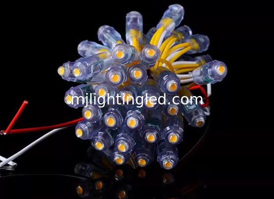 imprägniern 9mm geführtes Modul-Ketten-Licht DC5V IP65 des Pixel-50pcs/String hellgelbe Farbe der Kanal-Buchstabe-geführte Punkte