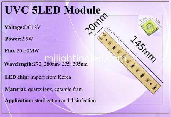 12V 2,5W UVC Led Modul Sterilisation und Desinfektion UV Module für Sterilampe